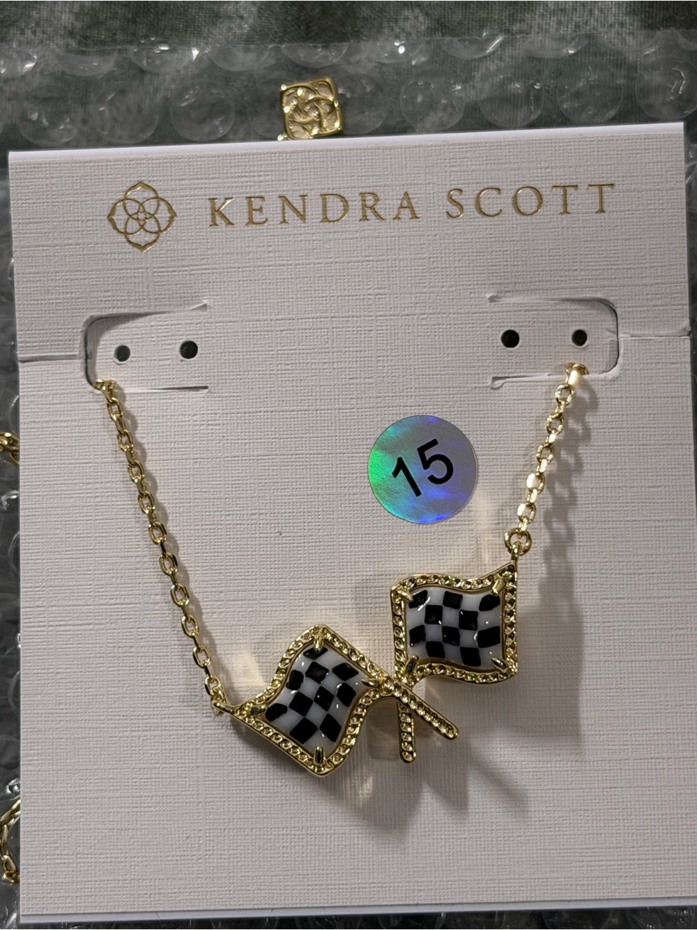 Kendra Scott Checkered Flag Necklace
